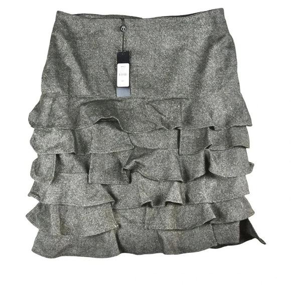 TALBOTS Tweed Layered Wool Blend Skirt Size 4 Petite NWT Brown Career Preppy - Picture 1 of 8